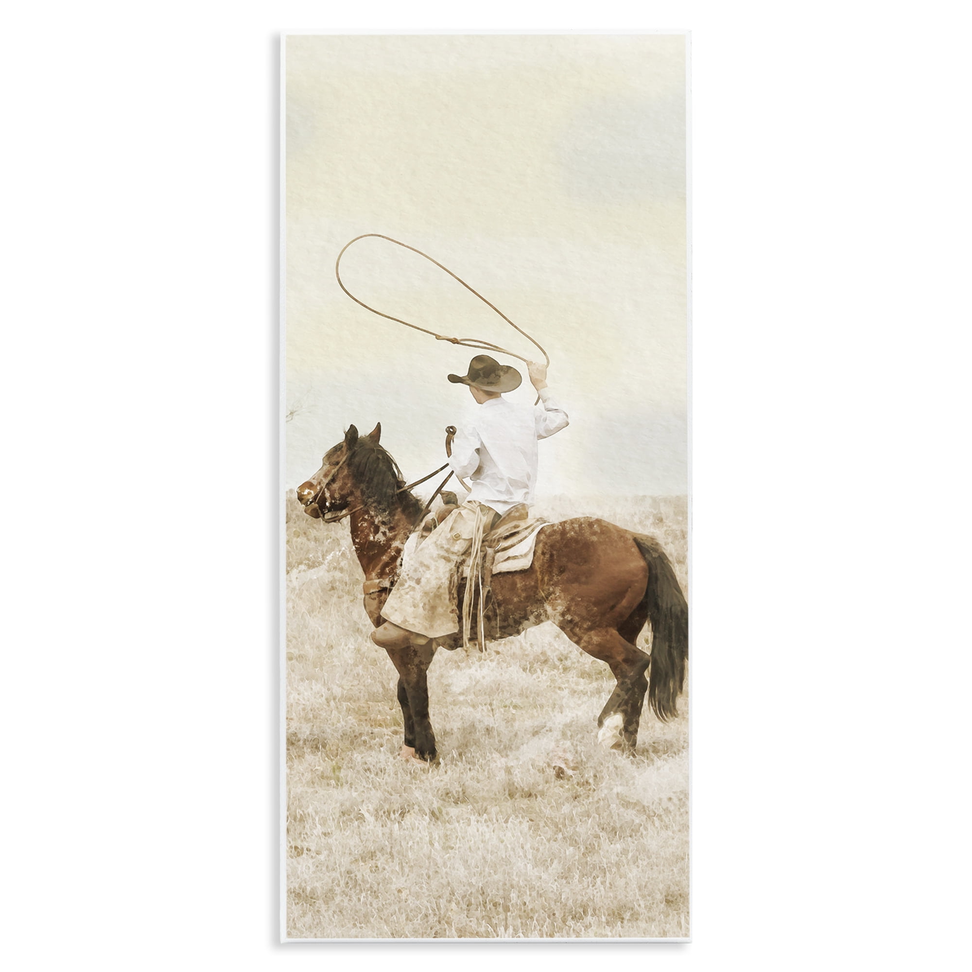 Stupell Industries Wrangling Cowboy Lasso Wall Plaque Art, design by Marcus Prime