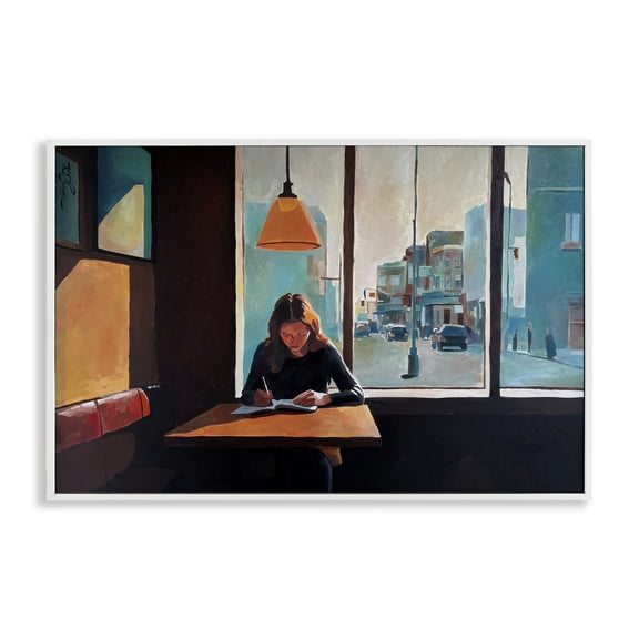 Stupell Industries Writing Is Fun Window View White Framed Giclee Art design by Keith Thomson, 20 x 30
