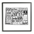 thumbnail image 1 of Stupell Industries Wyoming Cities Typography Map Graphic Art Black Framed Art Print Wall Art, Design by The Saturday Evening Post, 1 of 7