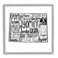 thumbnail image 1 of Stupell Industries Wyoming Cities Typography Map Graphic Art Gray Framed Art Print Wall Art, Design by The Saturday Evening Post, 1 of 8