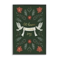 Stupell Industries Xmas Let Heaven Sing Holiday Painting Black Framed Art Prints Wall Art, 12 x 18
