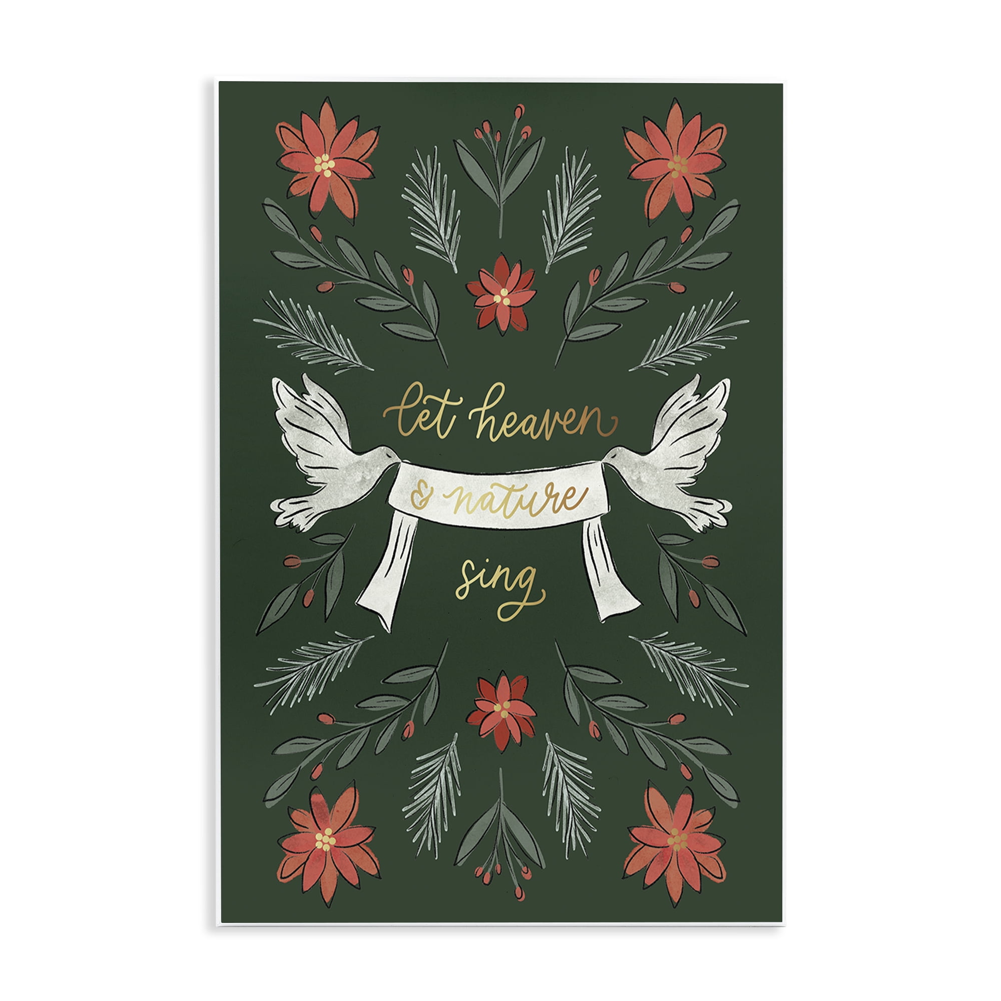 Stupell Industries Xmas Let Heaven Sing Holiday Painting Unframed Art Prints Wall Art, 10 x 15