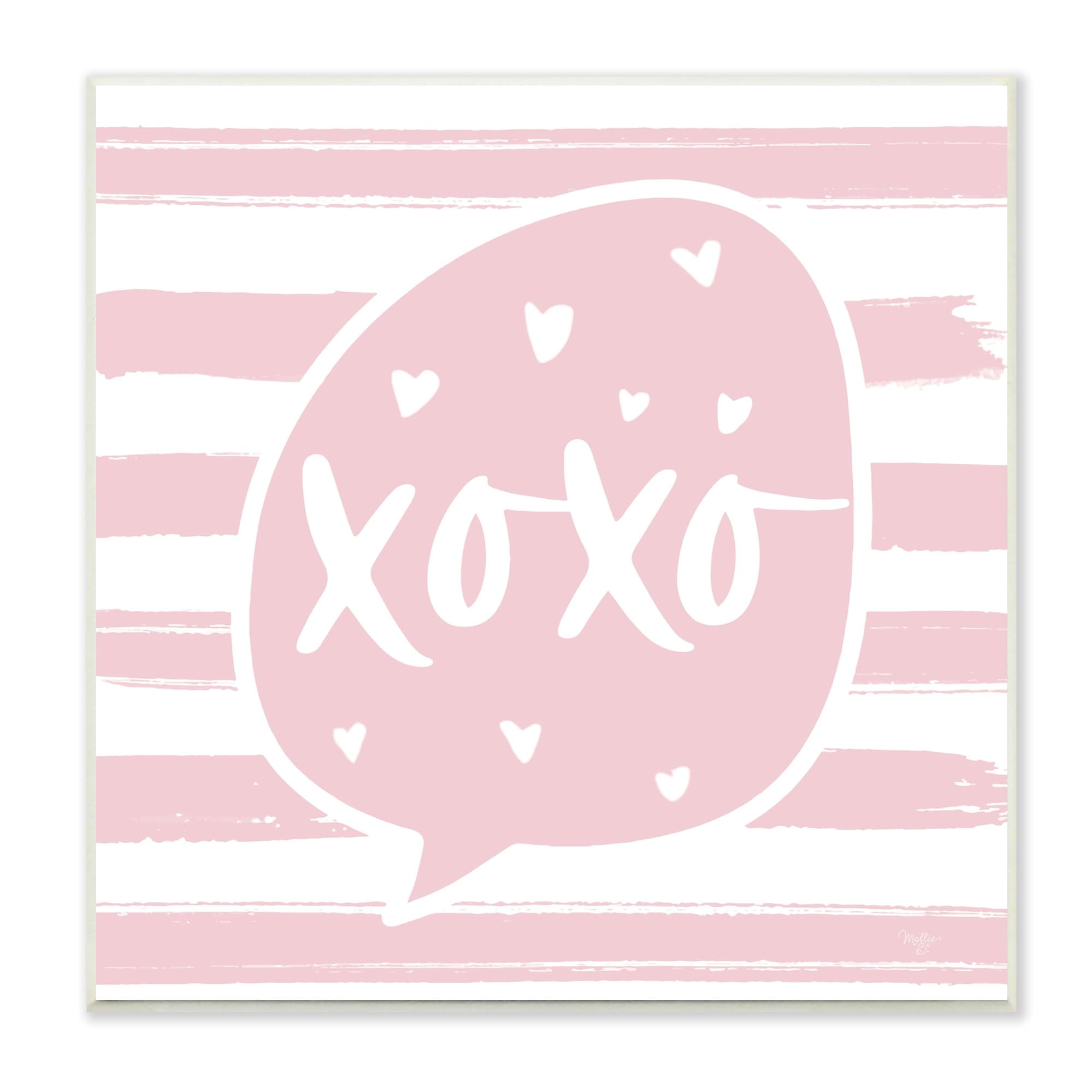 Stupell Industries Xoxo Speech Bubble Cute Striped Heart Pattern Graphic Art Unframed Art Print Wall Art, Design by Mollie B.