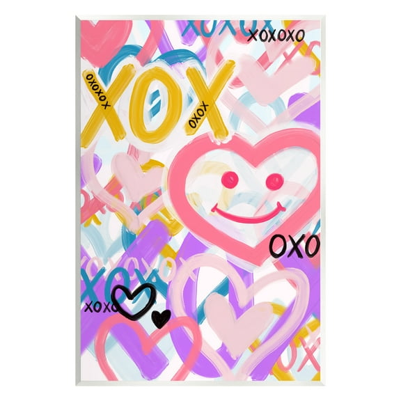 Stupell Industries Xoxo Urban Heart Shapes Abstract Painting Unframed Art Print Wall Art, 10 x 15