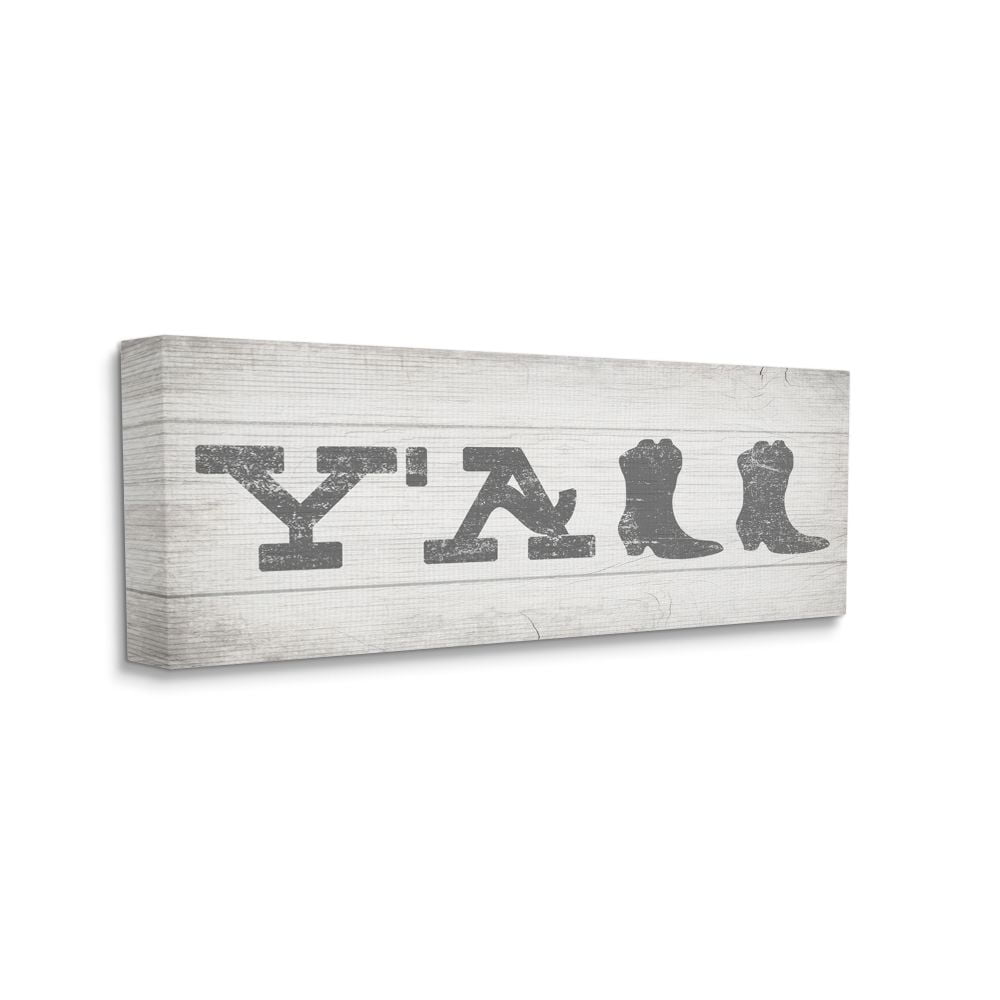 Stupell Industries Y'all Welcome Phrase with Southwestern Boot Typography Designed by Daphne Polselli