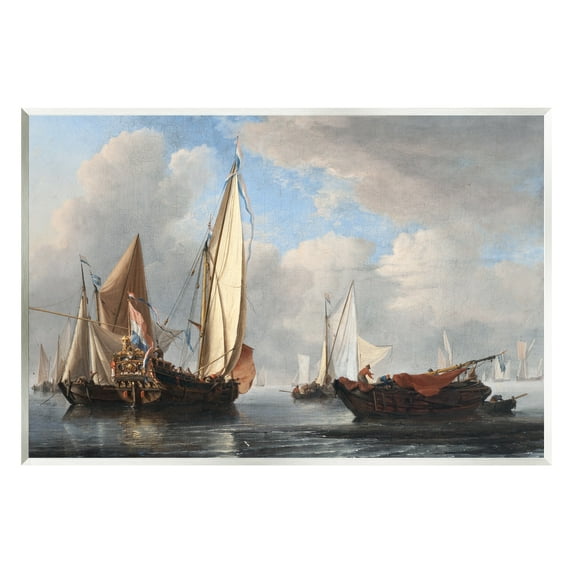 Stupell Industries Yacht and Other Vessels Willem van de Velde Classic Painting Painting Unframed Art Print Wall Art, Design by one1000paintings