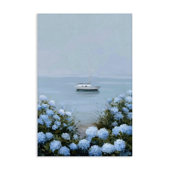 Stupell Industries Rustic Lodge Yacht in Floral Bay Canvas Art, 30 x 45, by Petals Prints Design