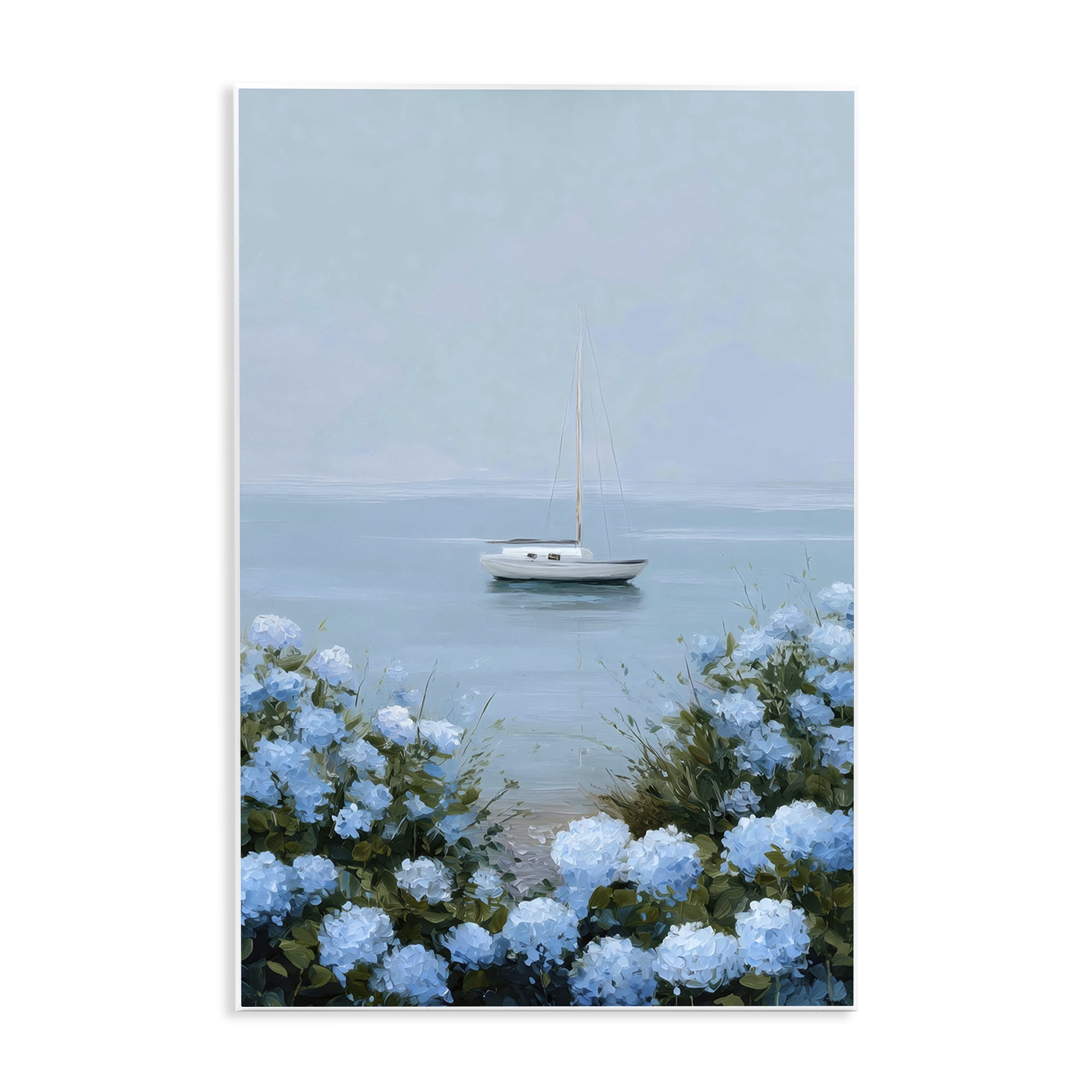 Stupell Industries Yacht in Floral Bay Wall Plaque Art, design by Petal Prints Design