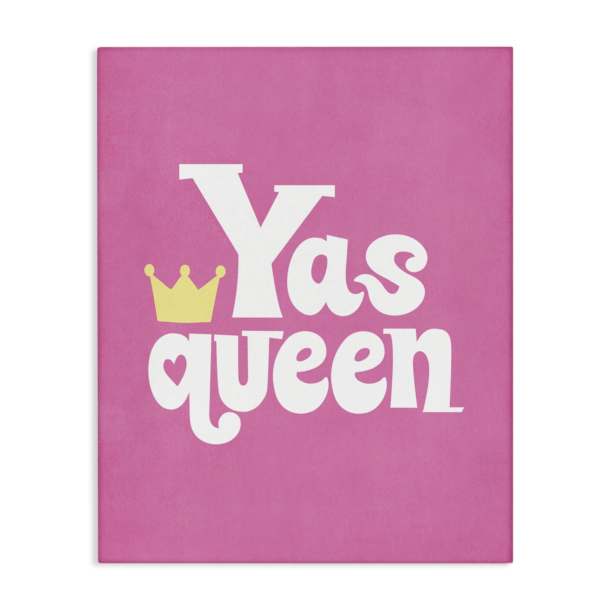 Stupell Industries Yas Queen with Crown Text & Numbers Painting Wrapped Canvas Art Print Wall Art, 30 x 40