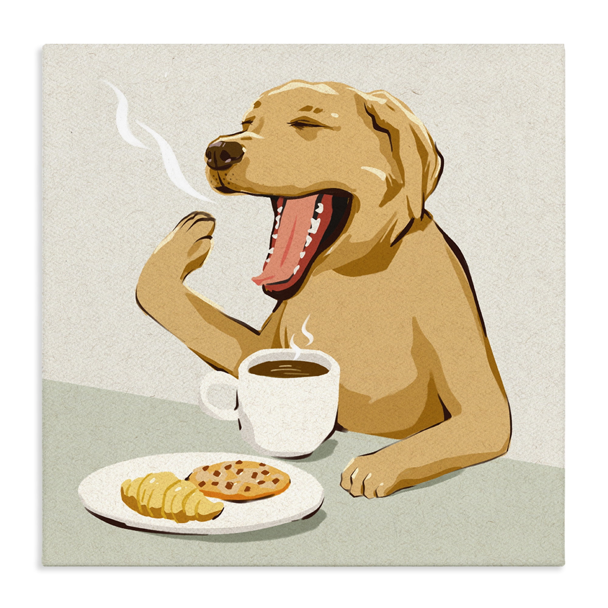 Stupell Industries Yawning Dog Morning Coffee Canvas Wall Art, design by Ziwei Li