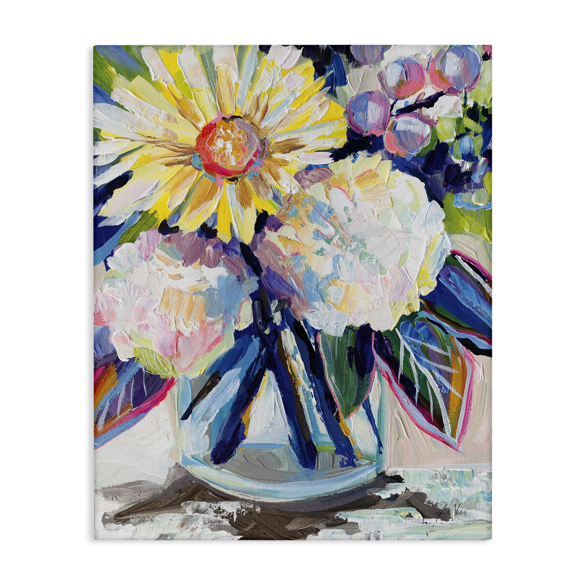 Stupell Industries Yearning Mixed Bouquet Plants & Flowers Painting Wrapped Canvas Art Print Wall Art, 16 x 20