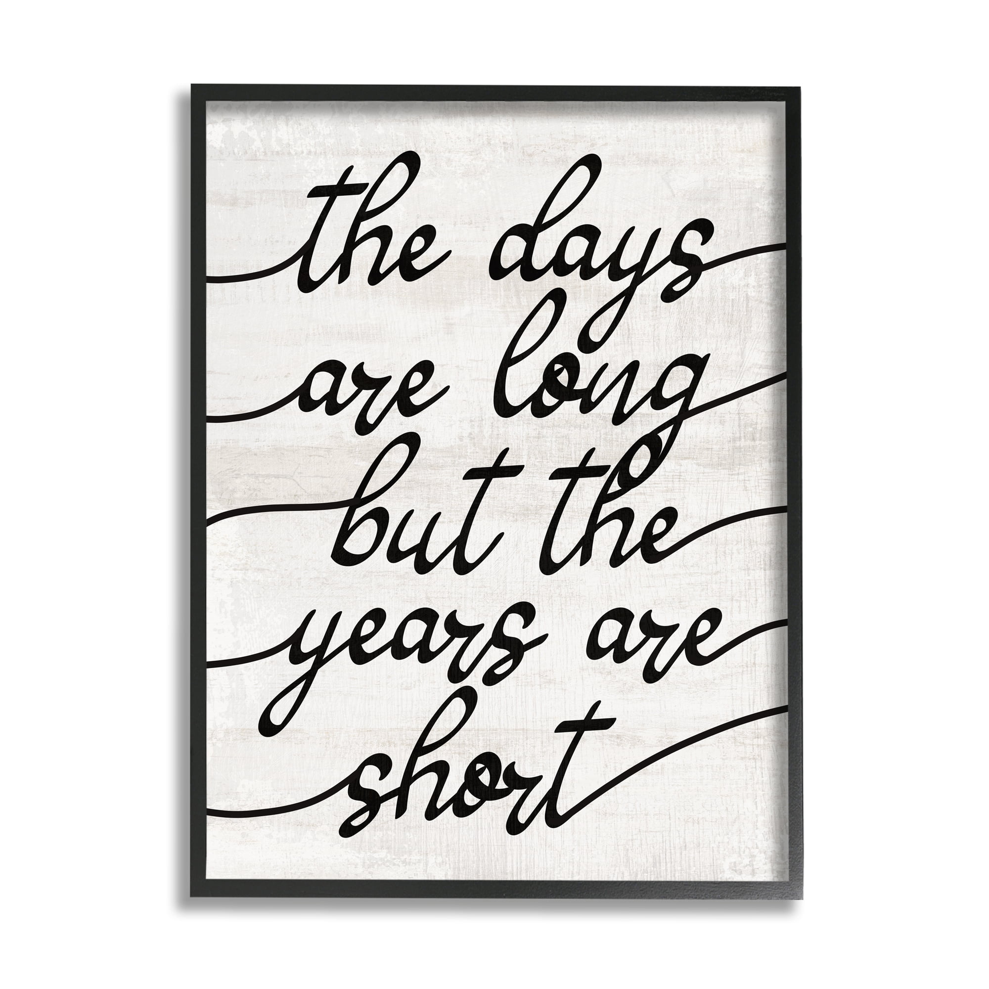 Stupell Industries Years Are Short Phrase Inspirational Painting Black Framed Art Print Wall Art, 16 x 20