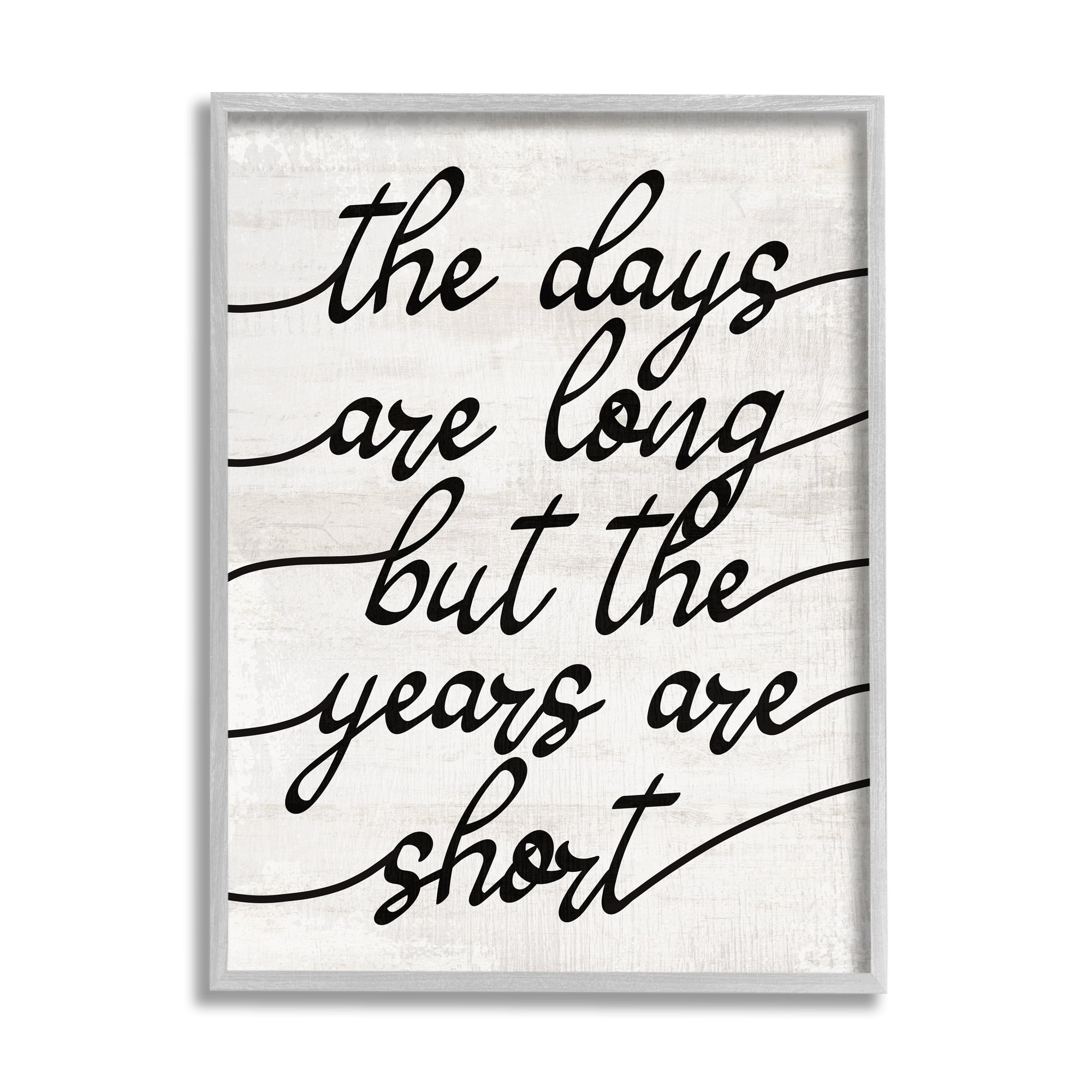 Stupell Industries Years Are Short Phrase Inspirational Painting Gray Framed Art Print Wall Art, 11 x 14