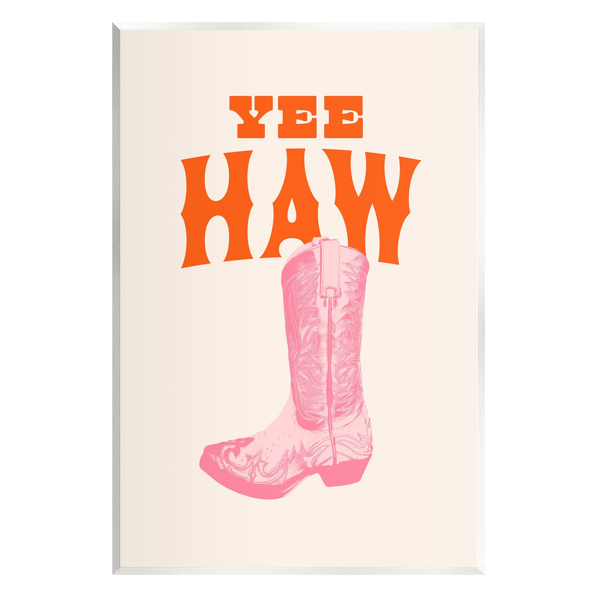 Stupell Industries Yee Haw Cowboy Boot Typography Painting Unframed Art Print Wall Art, 10 x 15