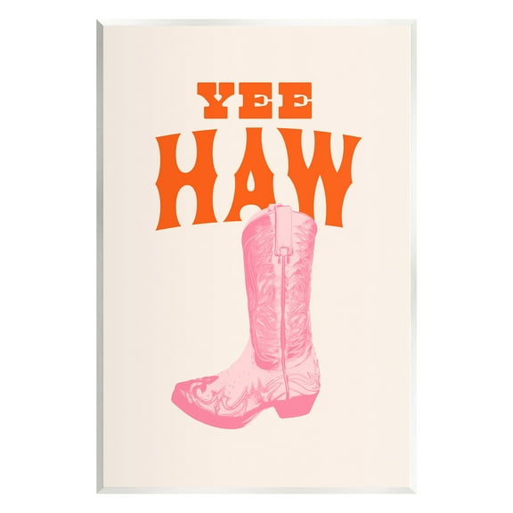 Stupell Industries Yee Haw Cowboy Boot Typography Painting Unframed Art Print Wall Art, 10 x 15