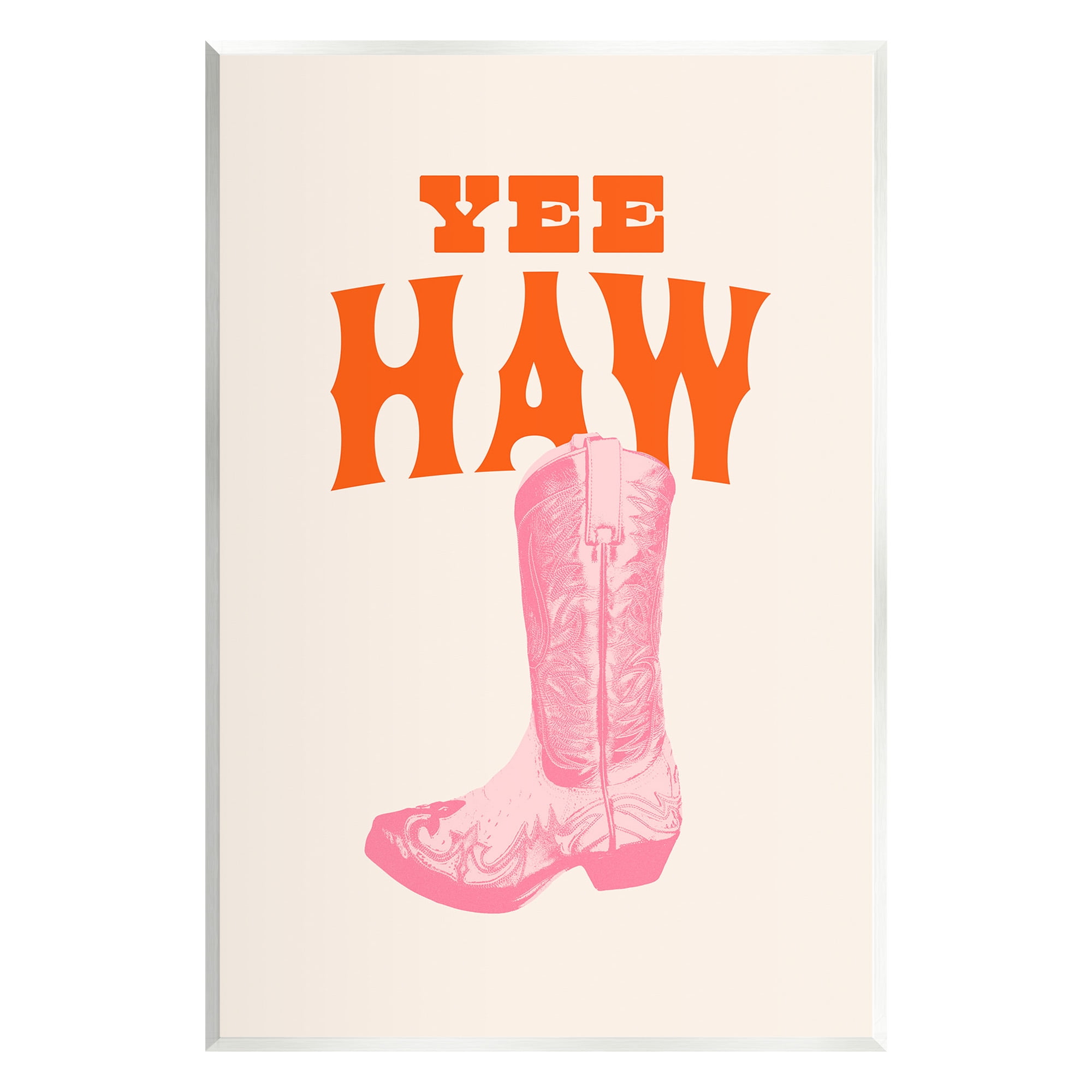 Stupell Industries Yee Haw Cowboy Boot Typography Painting Unframed Art Print Wall Art, 13 x 19