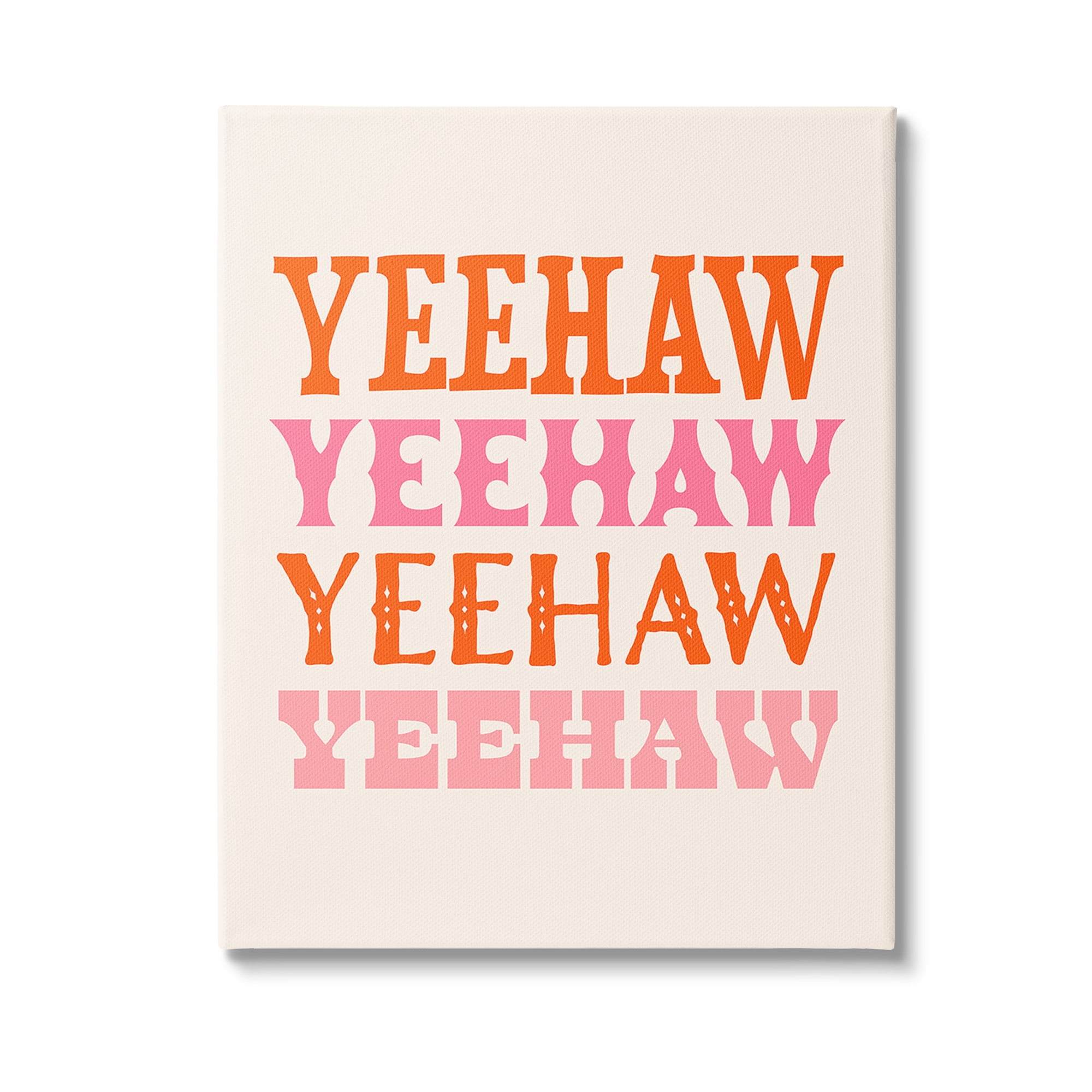 Stupell Industries Yeehaw Country Typography Typography Painting Gallery Wrapped Canvas Art Print Wall Art, 30 x 40