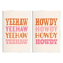 Stupell Industries Yeehaw & Howdy Typography Typography Painting Unframed Art Print Wall Art, 10 x 15, Set of 2
