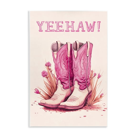Stupell Industries Yeehaw Pastel Boots Fashion Painting Unframed Art Print Wall Art, 10 x 15