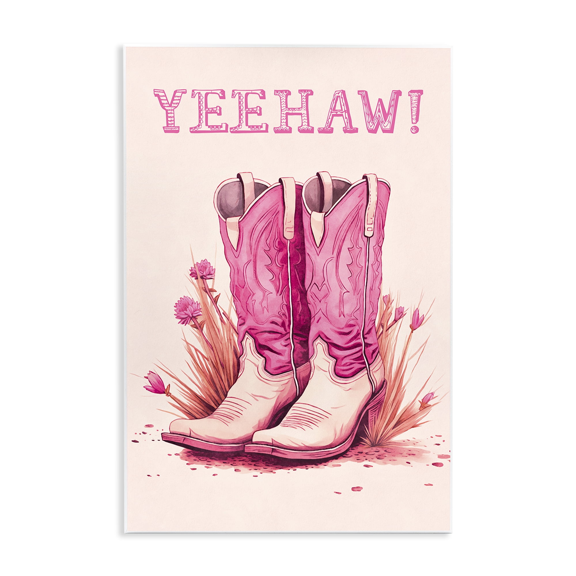 Stupell Industries Yeehaw Pastel Boots Fashion Painting Unframed Art Print Wall Art, 13 x 19