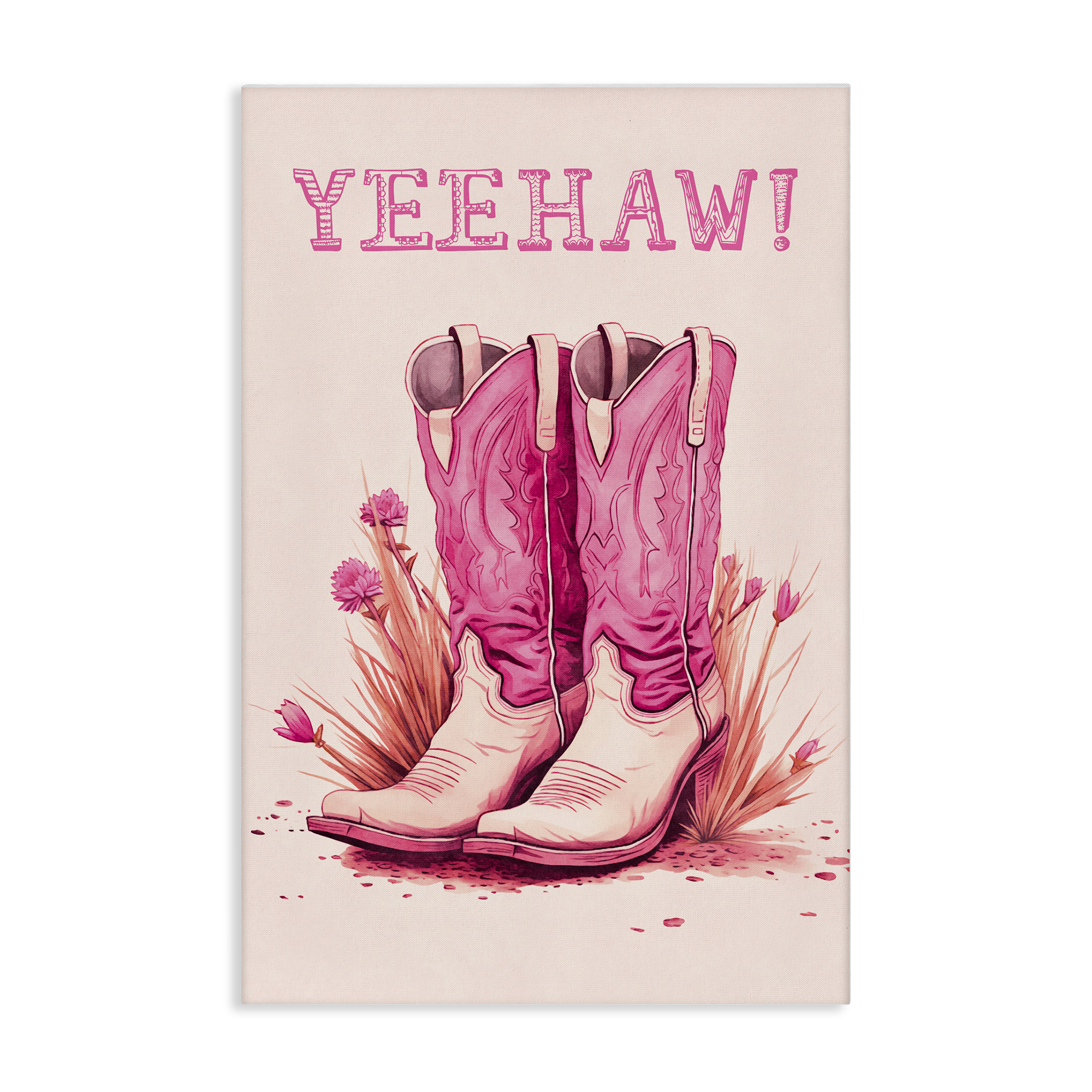 Stupell Industries Yeehaw Pastel Boots Fashion Painting Wrapped Canvas Art Print Wall Art, 20 x 30