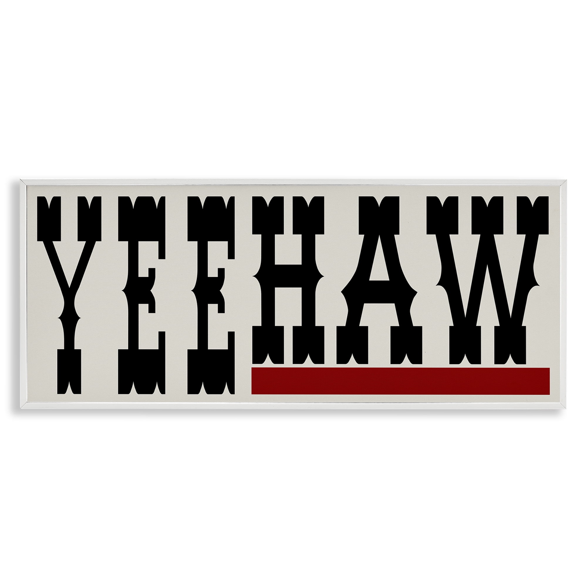 Stupell Industries Yeehaw Western Word Typography Painting White Framed Art Print Wall Art, 24 x 10