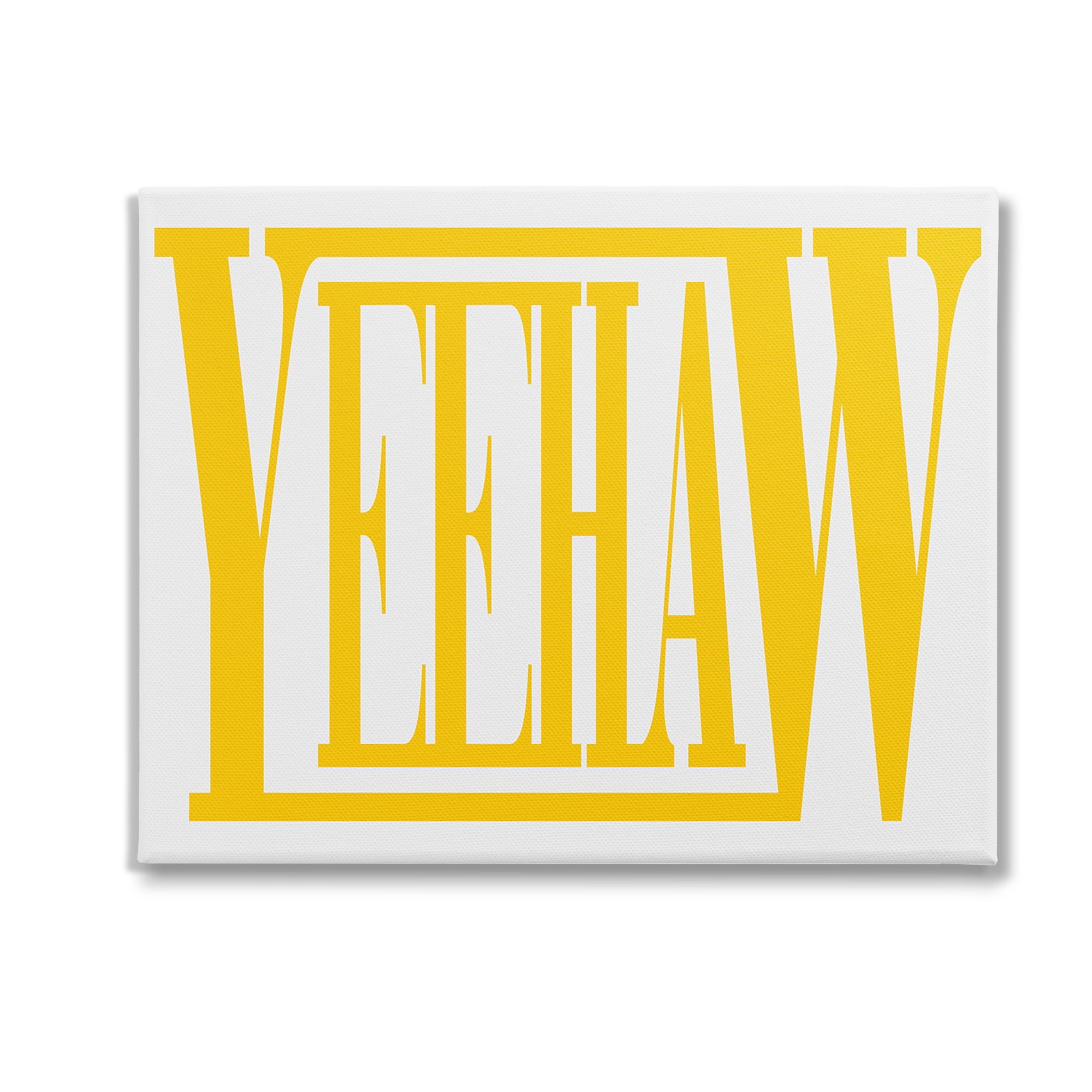 Stupell Industries Yeehaw Yellow Typography Typography Painting Gallery Wrapped Canvas Art Print Wall Art, 30 x 24