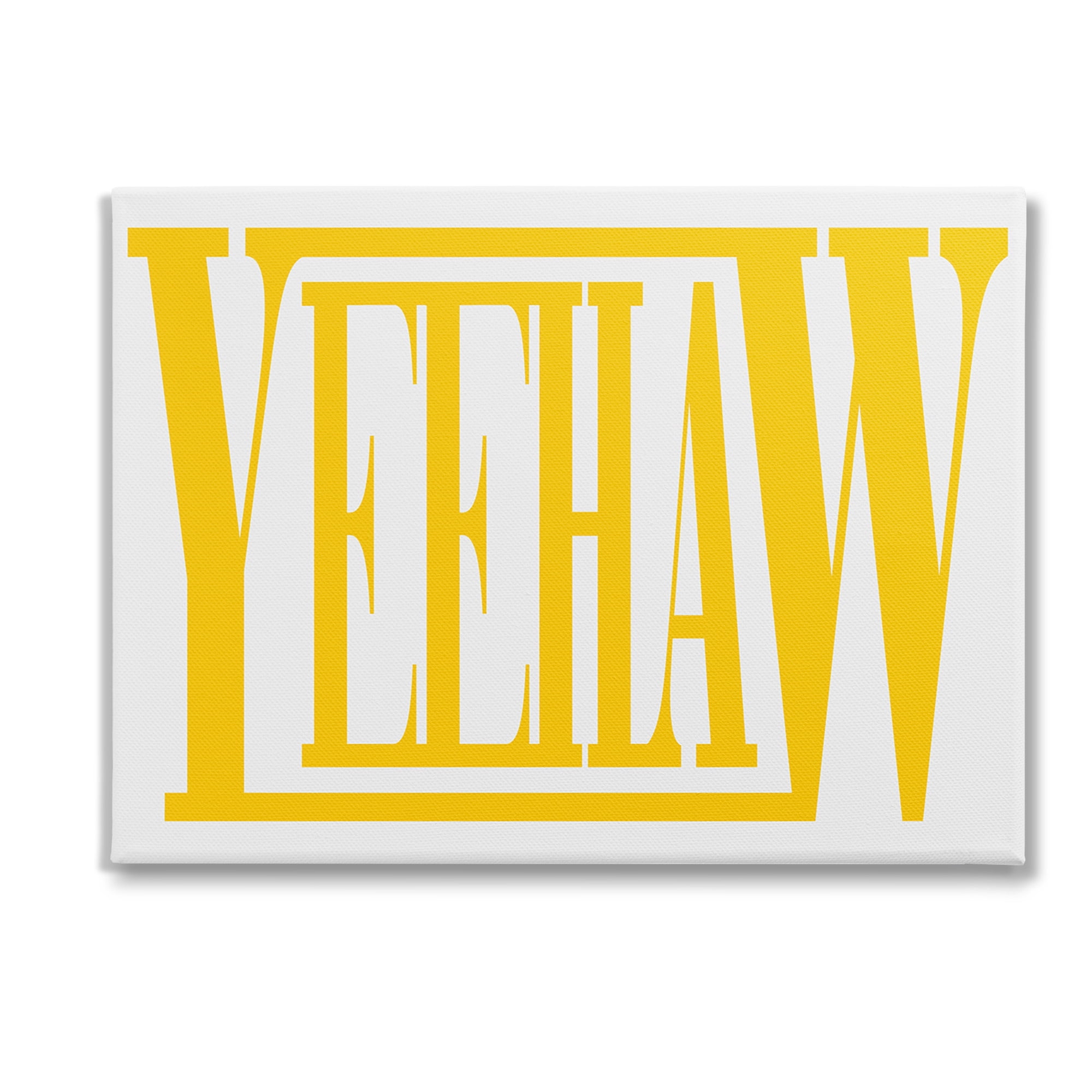 Stupell Industries Yeehaw Yellow Typography Typography Painting Gallery Wrapped Canvas Art Print Wall Art, 40 x 30