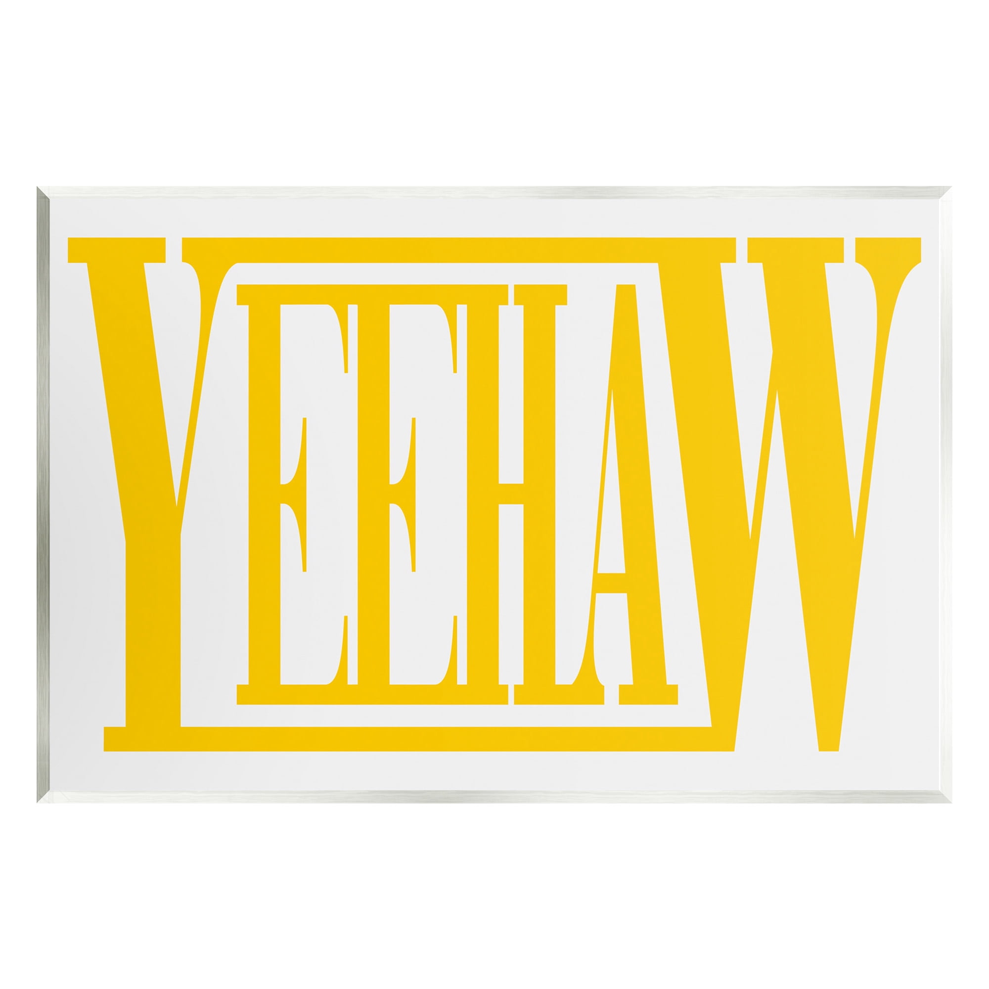 Stupell Industries Yeehaw Yellow Typography Typography Painting Unframed Art Print Wall Art, 19 x 13