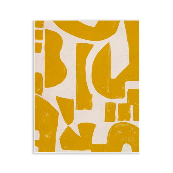 Stupell Industries Yellow Asymmetrical Shapes Abstract Painting Unframed Art Print Wall Art, 11 x 14
