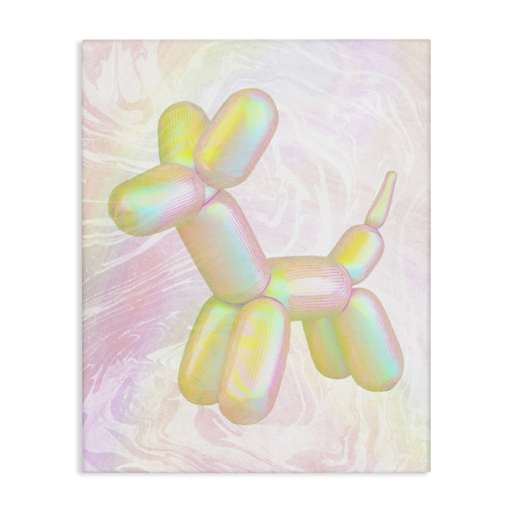 Stupell Industries Yellow Balloon Animal Abstract Painting Wrapped Canvas Art Print Wall Art, 24 x 30
