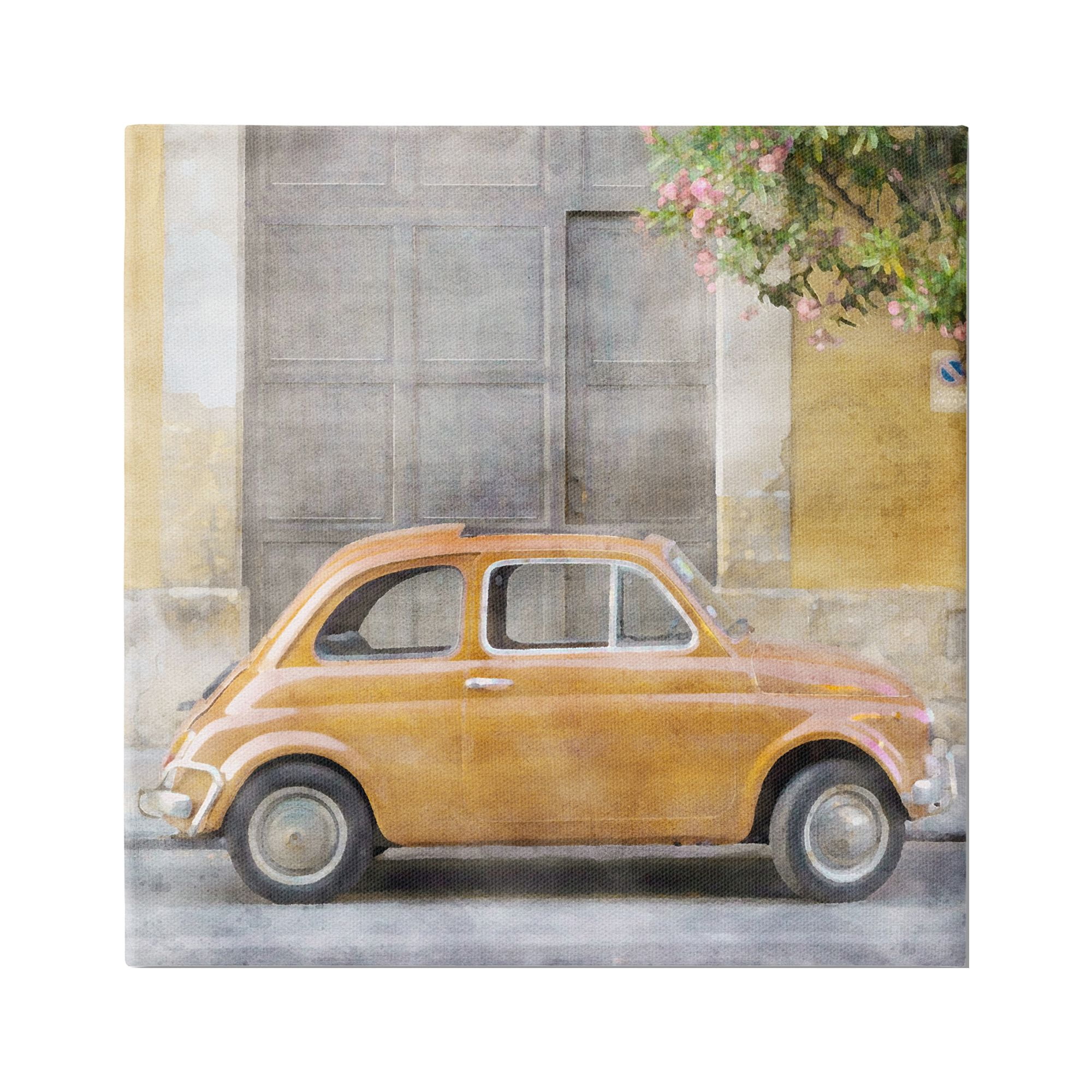 Stupell Industries Yellow Buggy Car Transportation Painting Gallery Wrapped Canvas Print Wall Art, 36 x 36