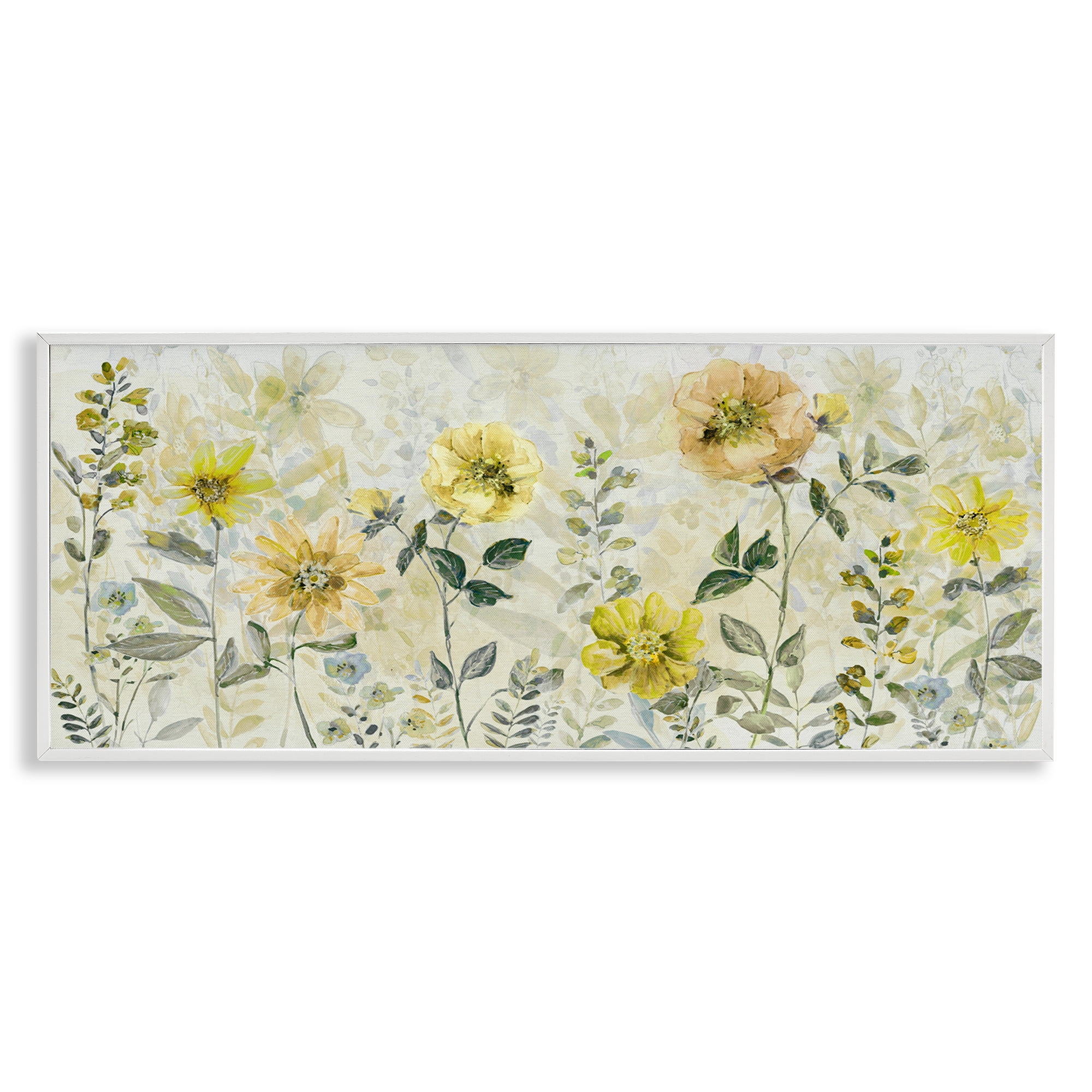 Stupell Industries Yellow Buttercup Garden White Framed Giclee Art, design by Sally Swatland