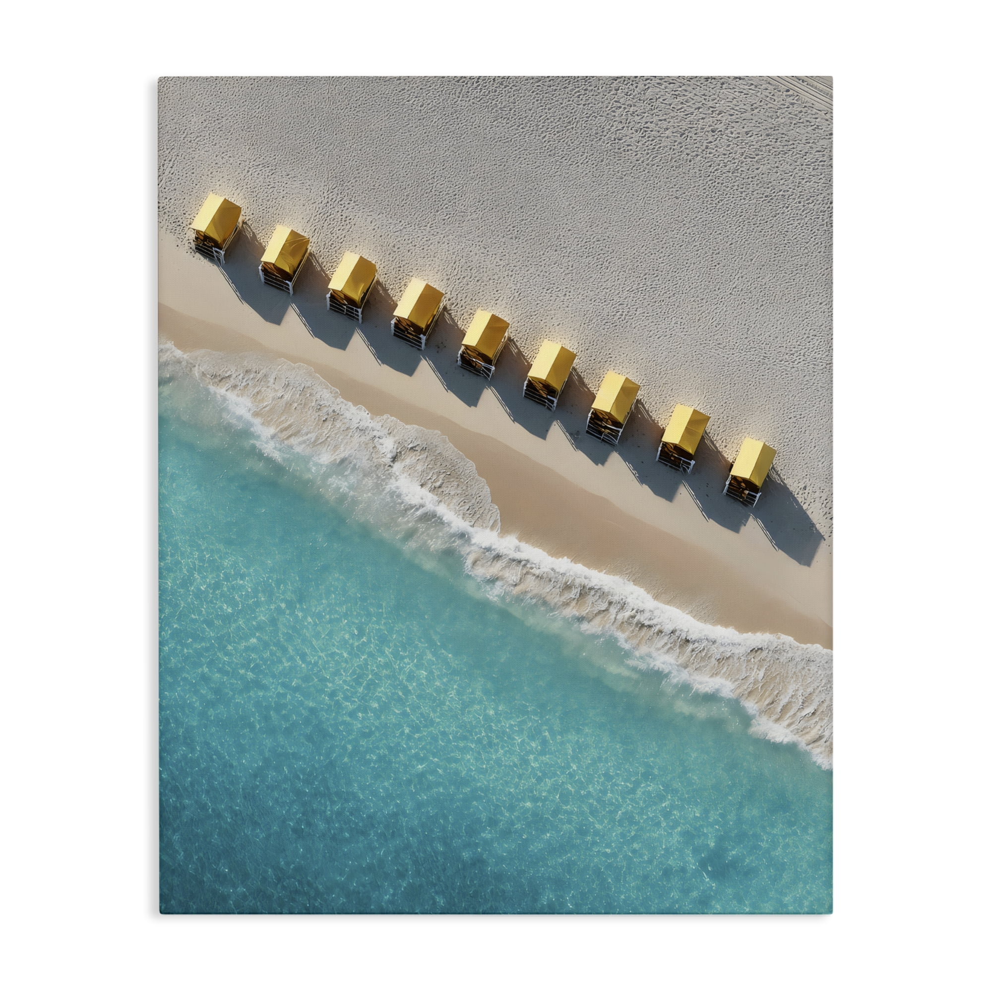 Stupell Industries Yellow Cabanas Along Shore Canvas Wall Art, design by Franklyn Gregory
