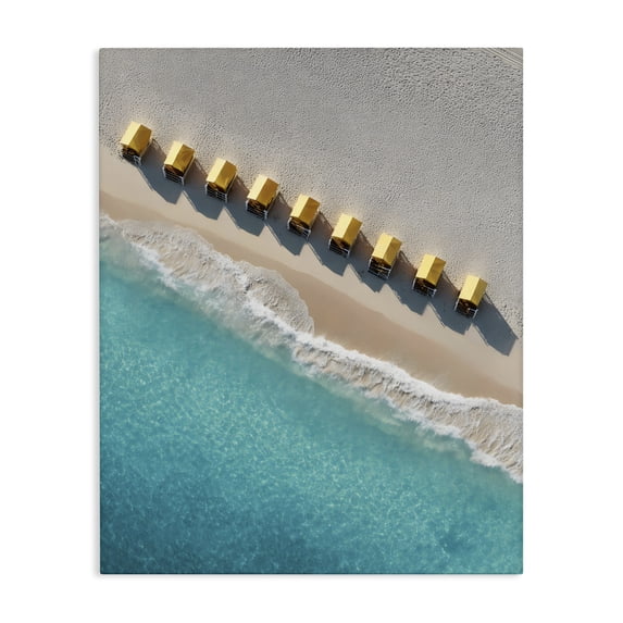 Stupell Industries Tropical Yellow Cabanas Along Shore Canvas Art, 16 x 20, by Franklyn Gregory
