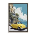 thumbnail image 1 of Stupell Industries Contemporary Yellow Car on Coast Brown Floating Frame Canvas Art, 17 x 25, by Petals Prints Design, 1 of 8