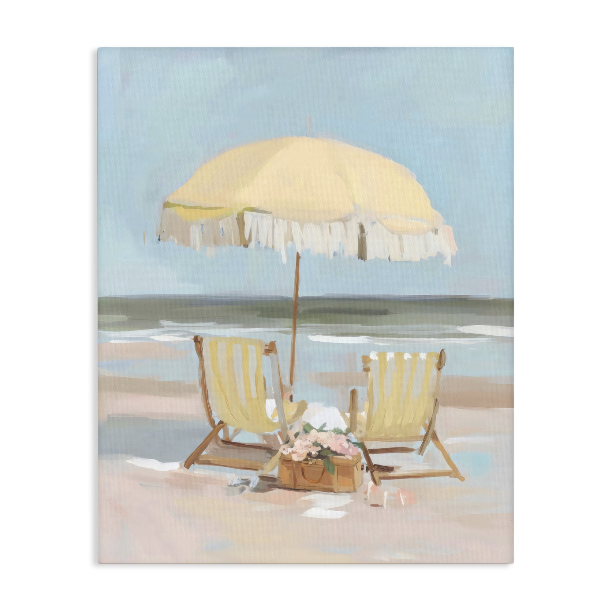 Stupell Industries Yellow Chairs Beach Relaxation Canvas Wall Art, design by Sisi and Seb