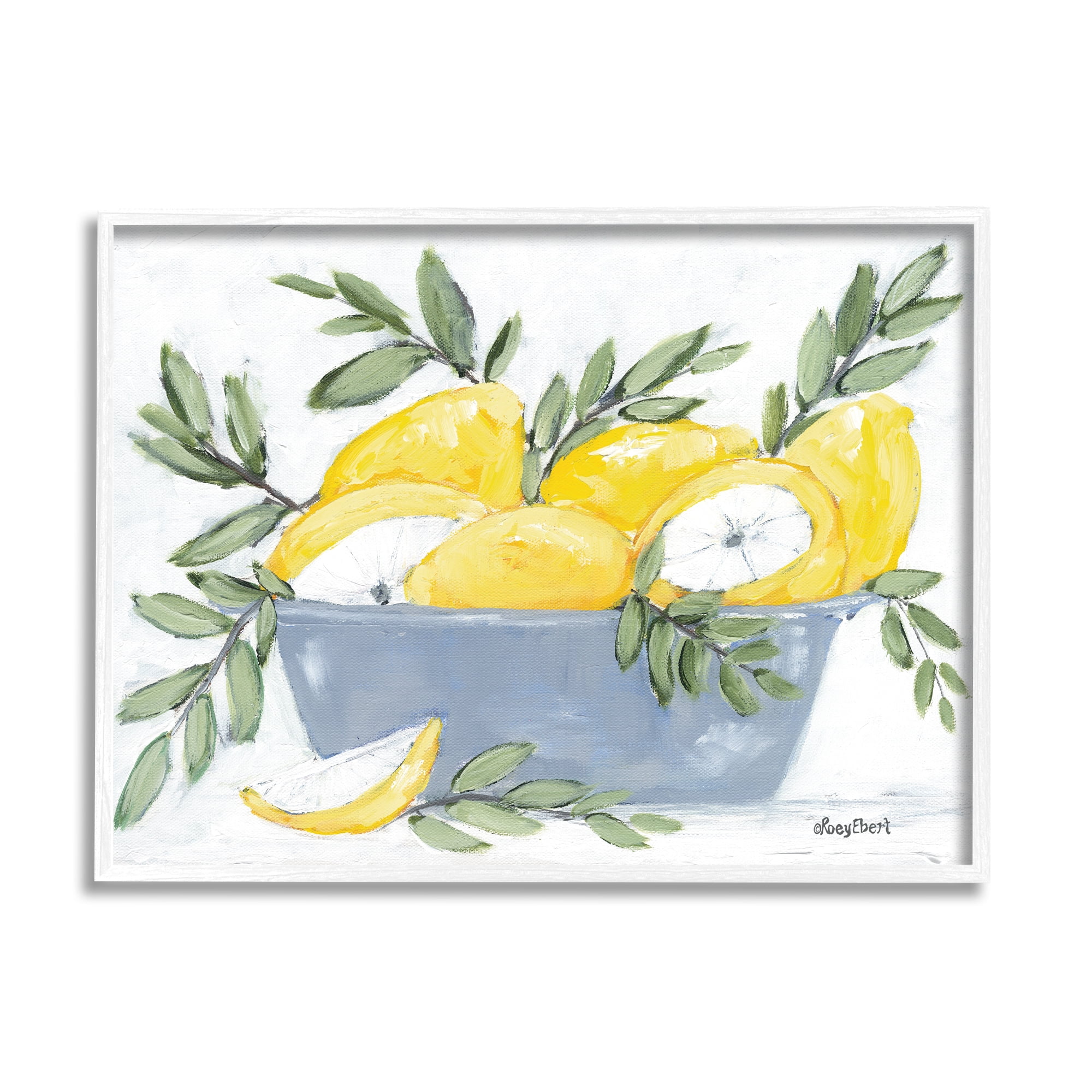 Stupell Industries Yellow Country Lemons Painterly Green Leaves, 30 x 24, Design by Roey Ebert