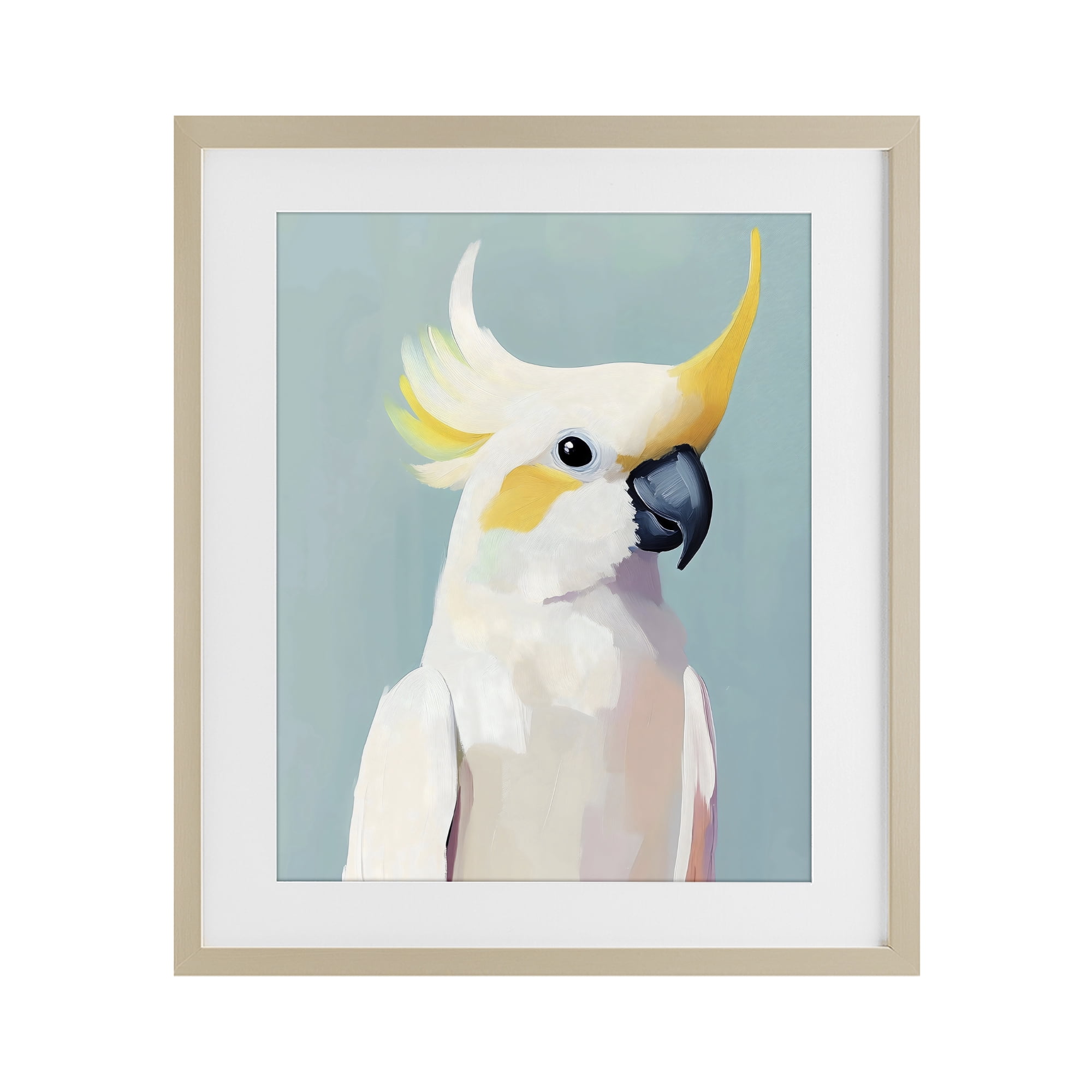 Stupell Industries Yellow Crested Cockatoo Birch Framed Print Under Glass, design by The Prints Vibe