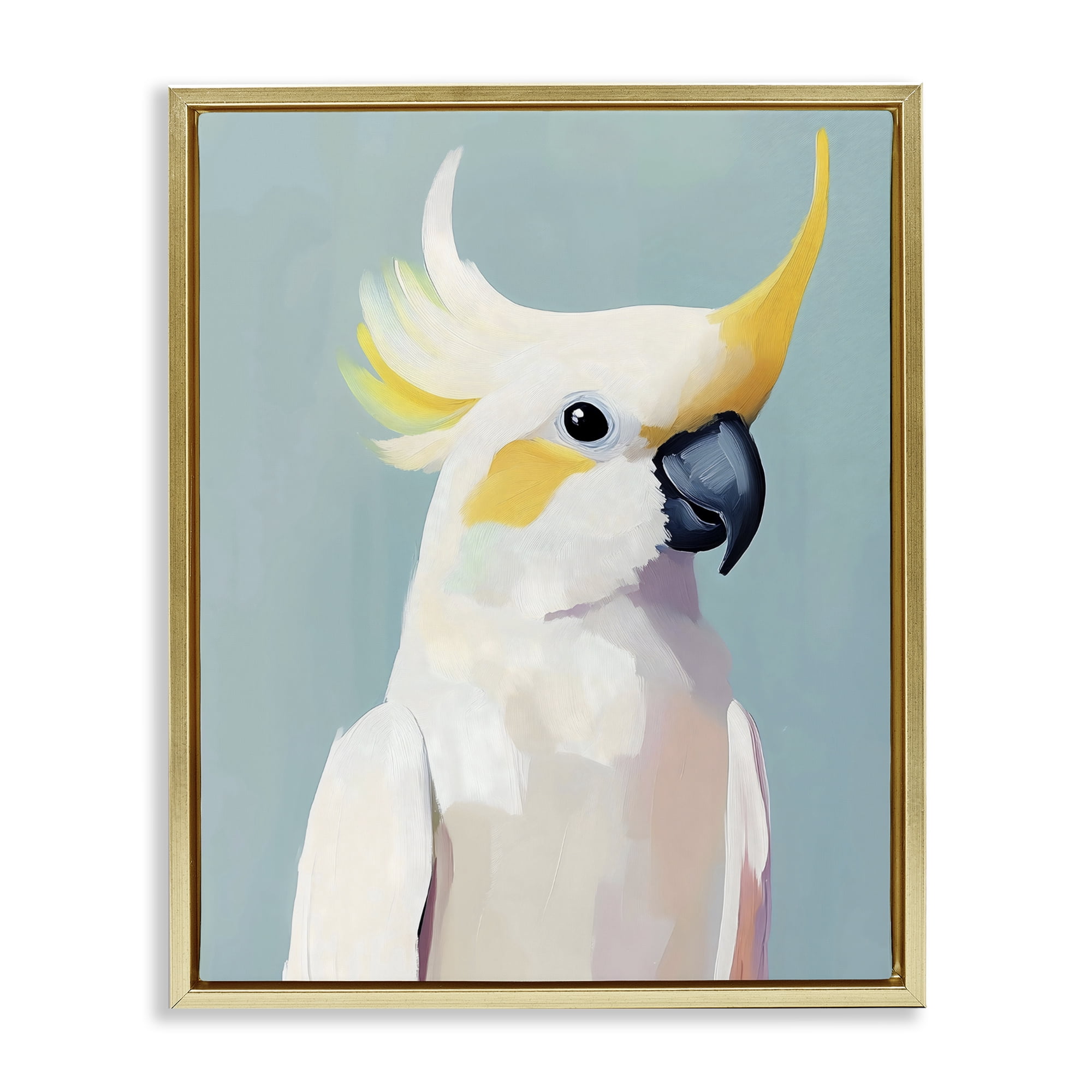 Stupell Industries Yellow Crested Cockatoo Gold Framed Floater Canvas Wall Art, design by The Prints Vibe