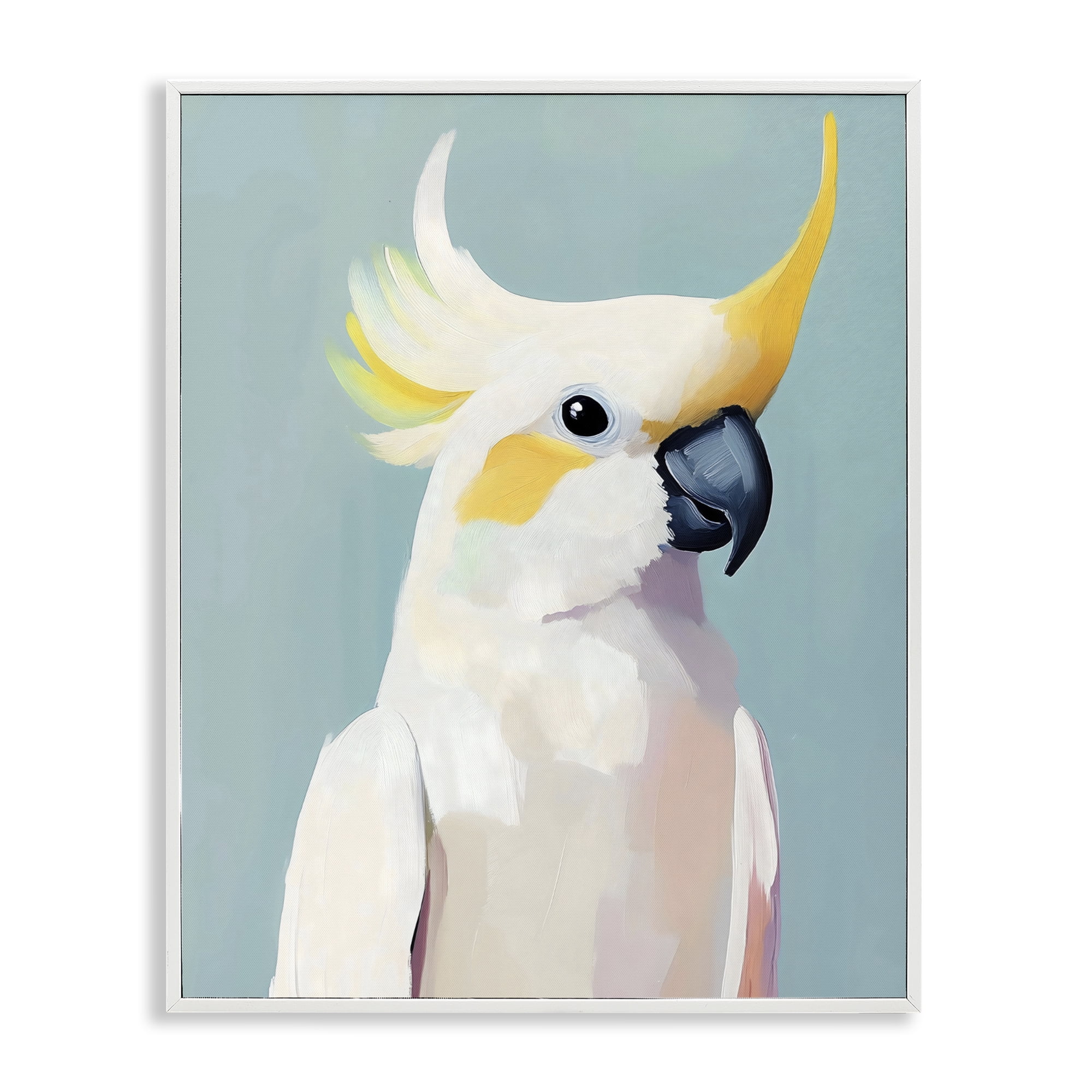 Stupell Industries Yellow Crested Cockatoo White Framed Giclee Art, design by The Prints Vibe