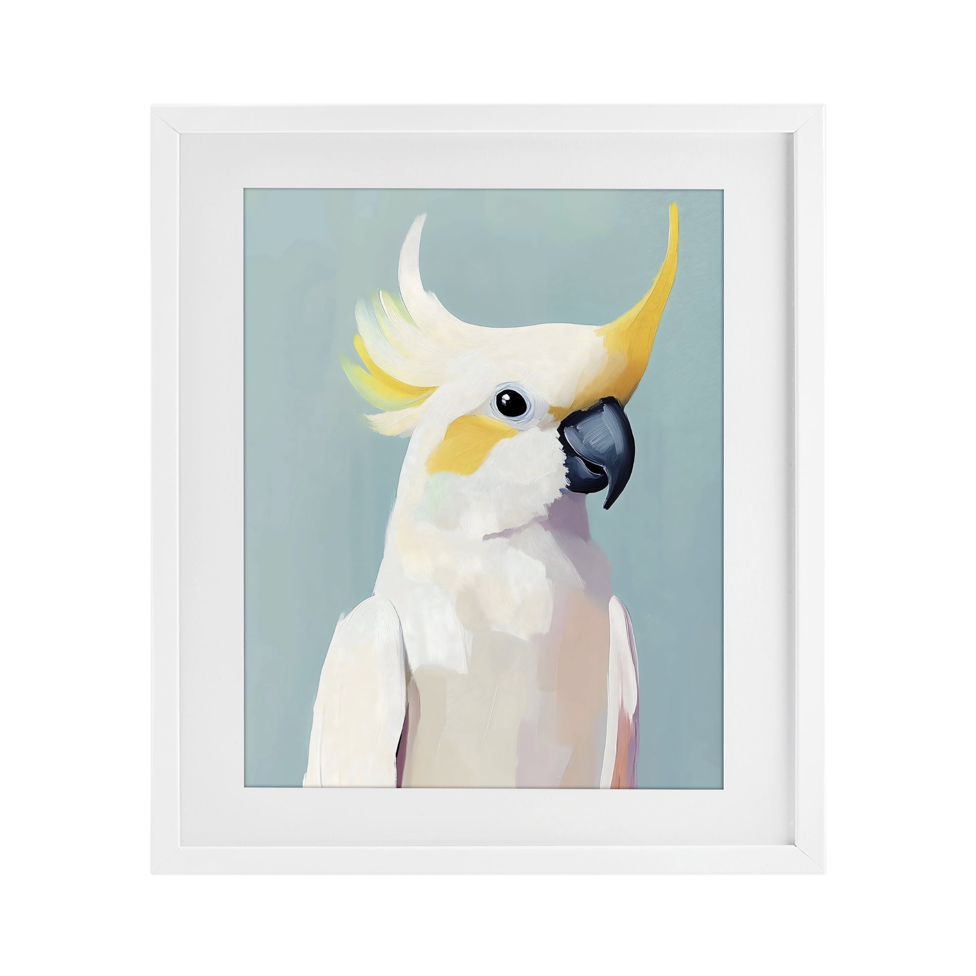 Stupell Industries Yellow Crested Cockatoo White Framed Print Under Glass, design by The Prints Vibe