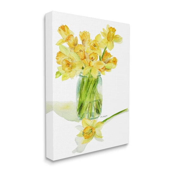 Stupell Industries Yellow Daffodil Bouquet in Canning Jar Canvas Wall Art, 16 x 20, Design by Melissa Hyatt LLC