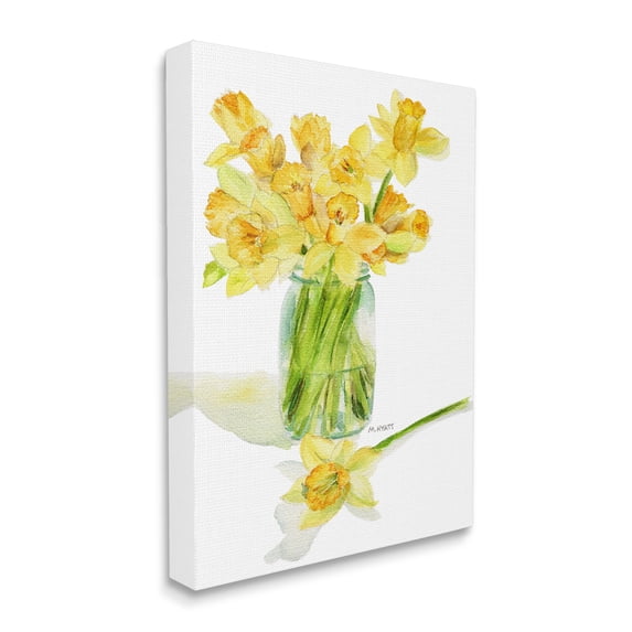 Stupell Industries Yellow Daffodil Bouquet in Canning Jar Canvas Wall Art, 30 x 40, Design by Melissa Hyatt LLC
