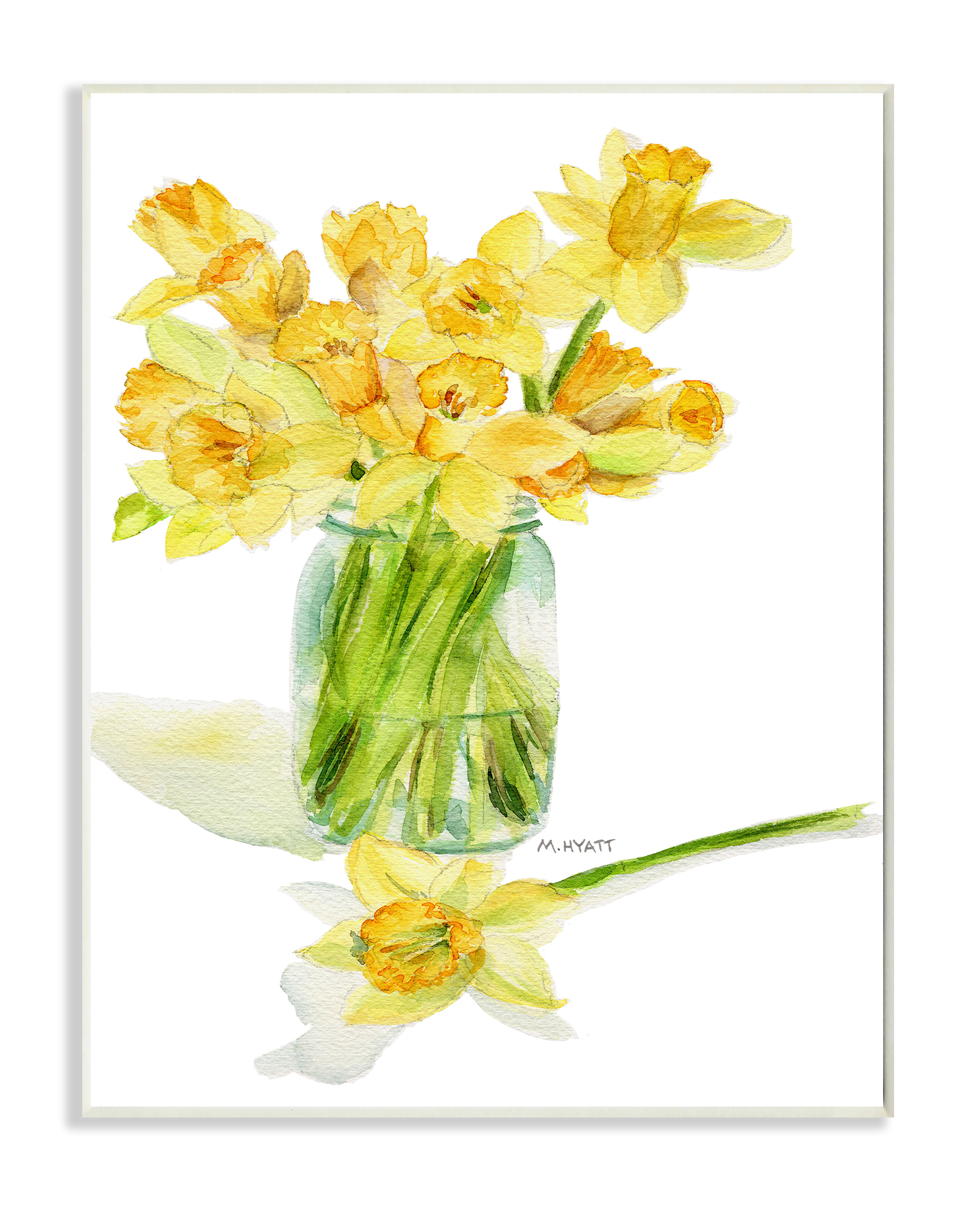 Stupell Industries Yellow Daffodil Bouquet in Canning Jar Wall Plaque, 10 x 15, Design by Melissa Hyatt LLC