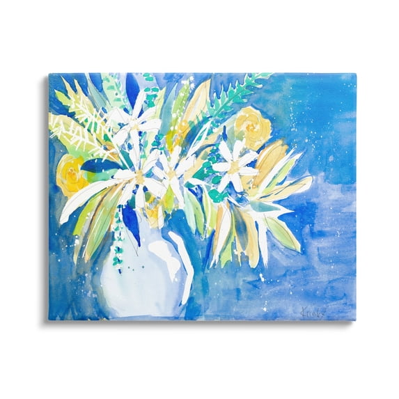 Stupell Industries Yellow Daisy Rose Bouquet Modern Abstract Painting,40 x 30, Design by Krinlox