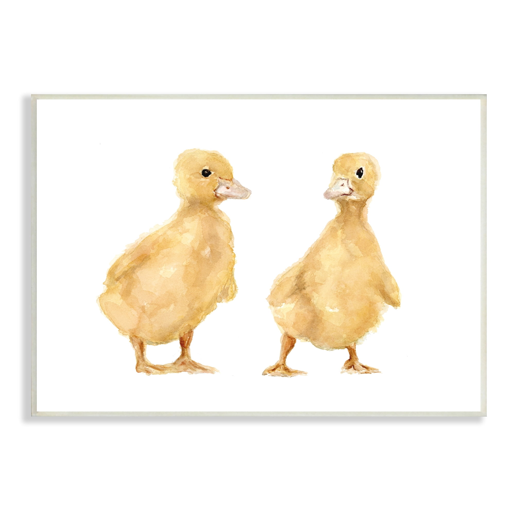 Stupell Industries Yellow Duckling Pair Watercolor Portrait Children's Nursery Animals, 15 x 10,Design by Fox Hollow Studios