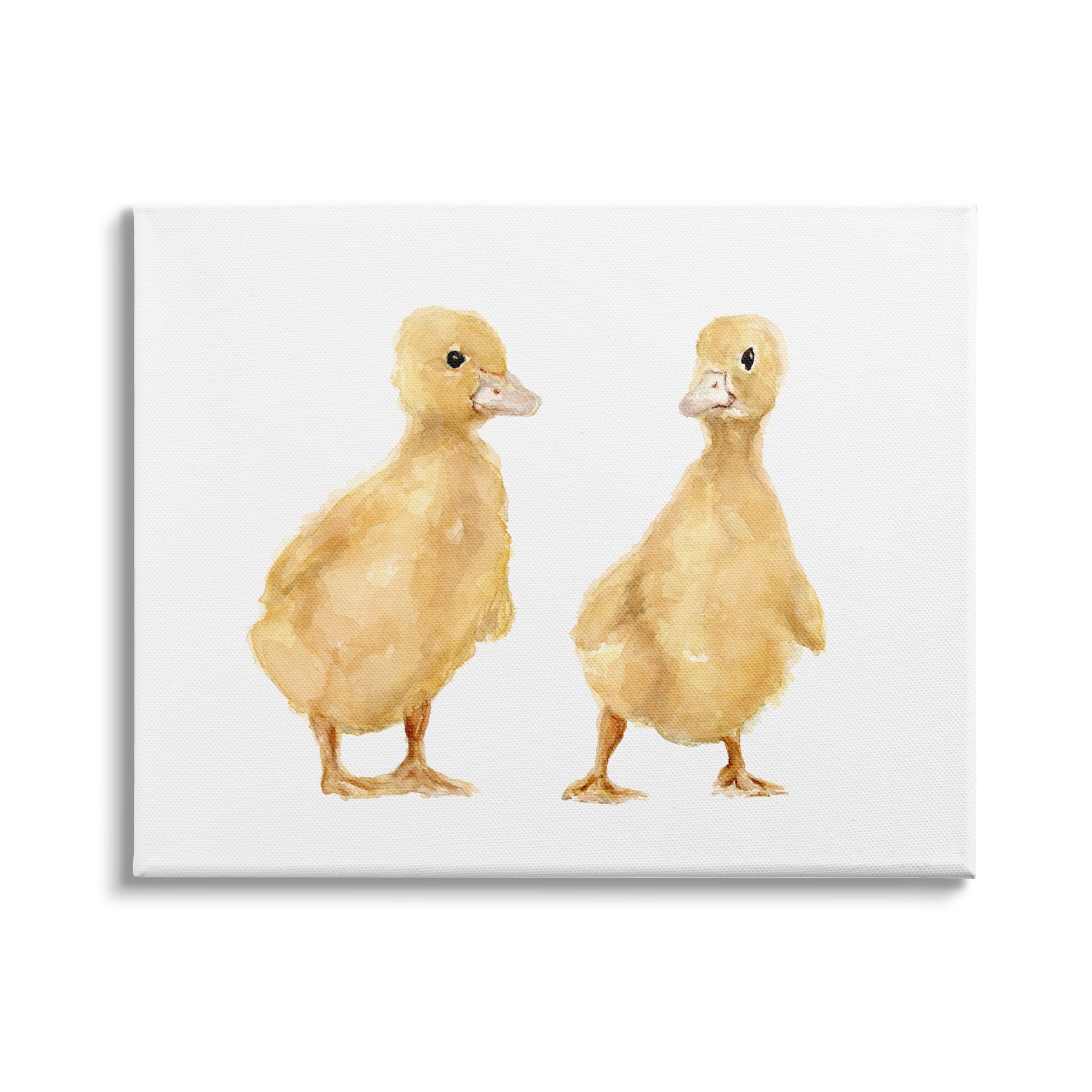 Stupell Industries Yellow Duckling Pair Watercolor Portrait Children's Nursery Animals, 48 x 36,Design by Fox Hollow Studios