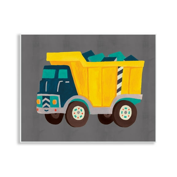 Stupell Industries Yellow Dump Truck Transportation Painting Unframed Art Print Wall Art, 14 x 11