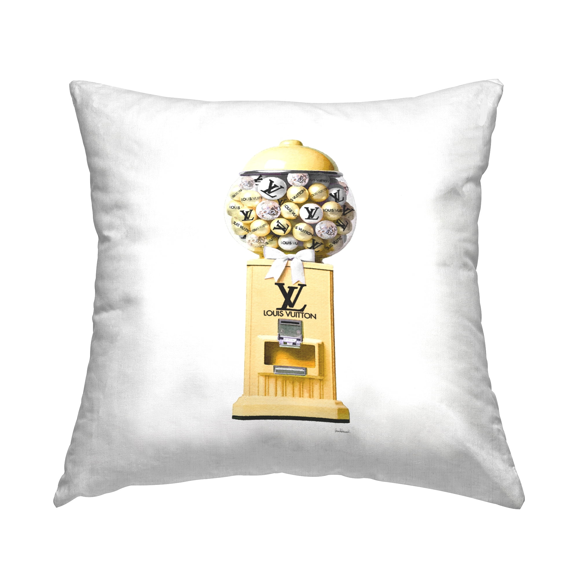 Stupell Industries Yellow Glam Candies Decorative Printed Throw Pillow, 18 x 18